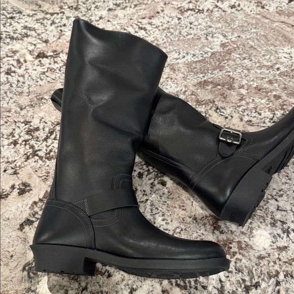 Coach Black Over the Knee Boots with Buckles - Picture 3 of 4